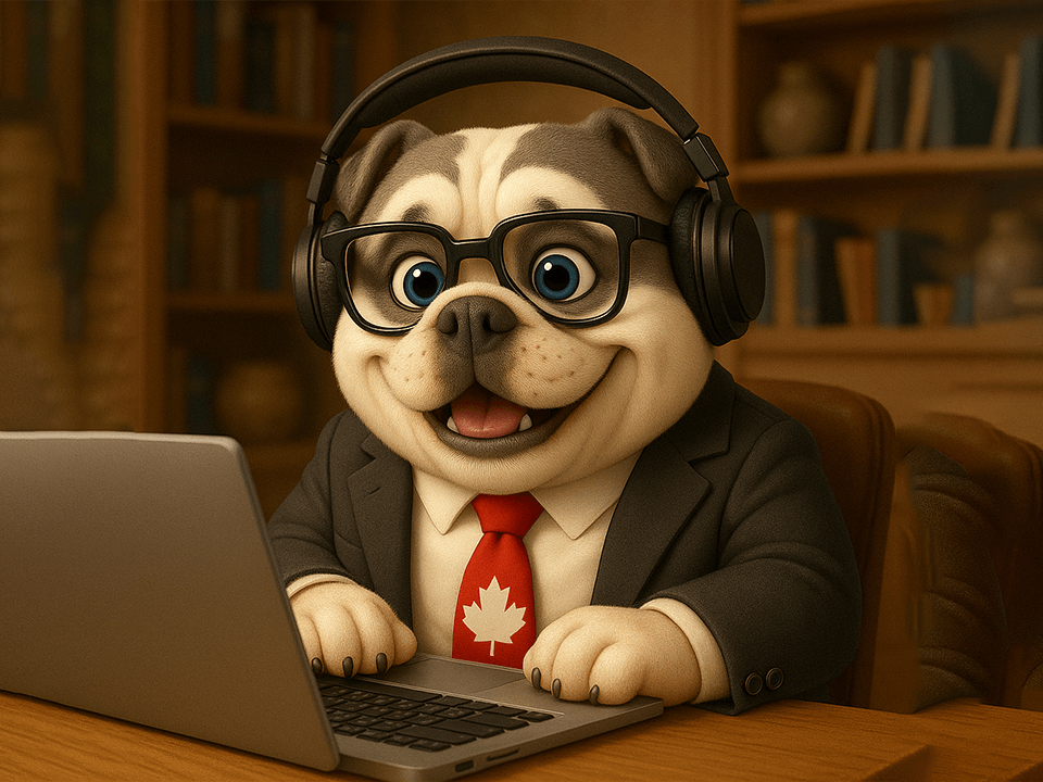 Rumpel the bulldog teacher teaching
